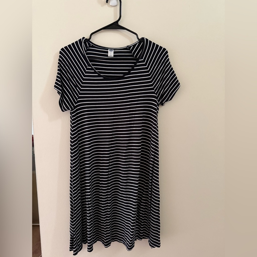 Old Navy Black and White Striped Mini Dress
